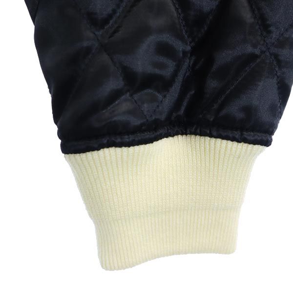 NEIGHBORHOOD ネイバーフッド バックロゴ刺繍 キルティングジャケット S 黒×白×アイボリー ジャンパー ブルゾン メンズ