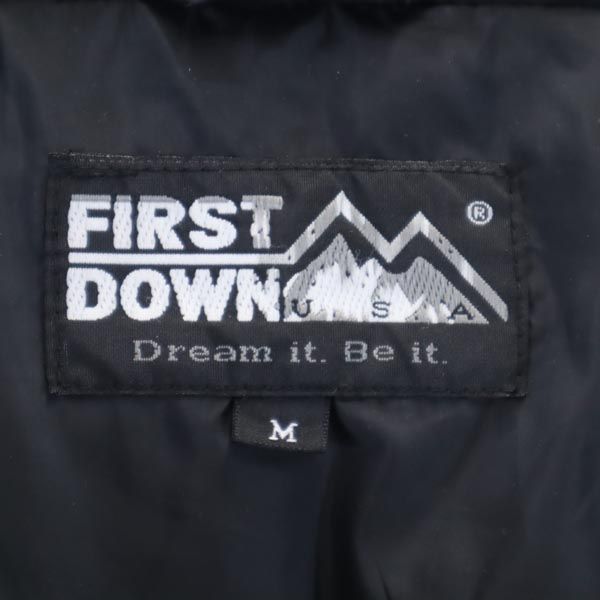 FIRSTDOWN ファーストダウン 90s オールド ロゴ刺繍 ダウンジャケット M ブラック系 メンズ