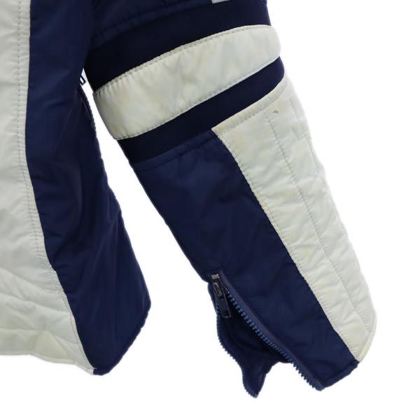 adidas アディダス 70s 80s ヴィンテージ デサント製 ADS-330F トレフォイルロゴ ダウンジャケット M アイボリー×ネイビー メンズ