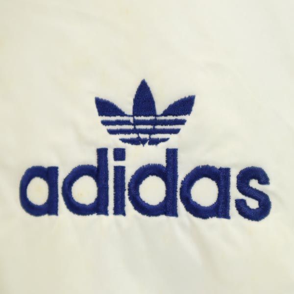 adidas アディダス 70s 80s ヴィンテージ デサント製 ADS-330F トレフォイルロゴ ダウンジャケット M アイボリー×ネイビー メンズ