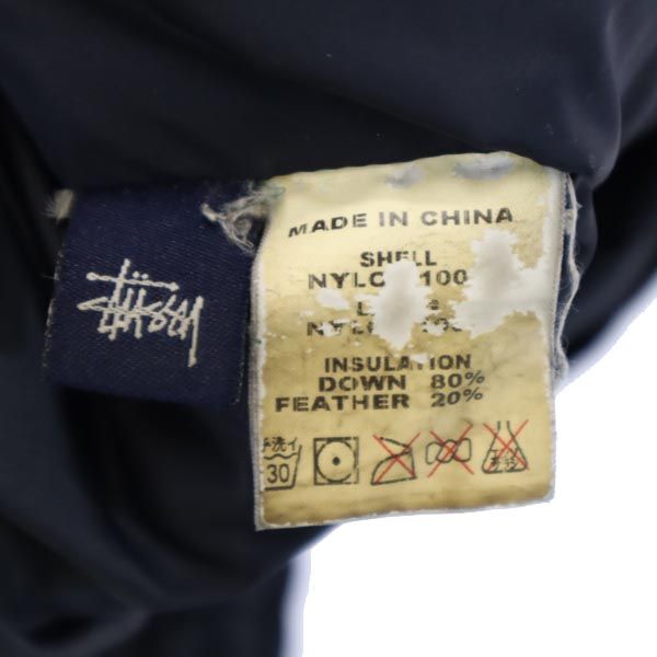STUSSY ステューシー 紺タグ オールド ダウンジャケット L 黒 メンズ