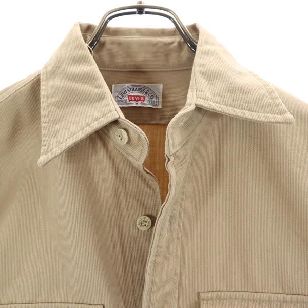 リーバイス 70s 日本製 長袖 ワークシャツ M ベージュ Levi's メンズ