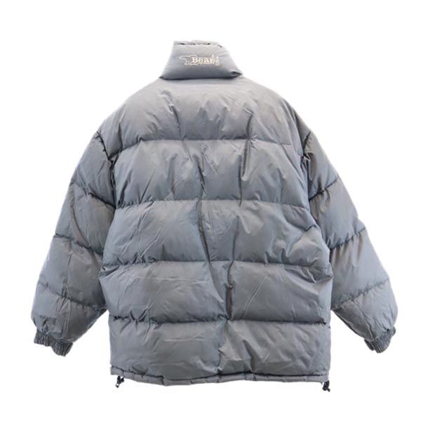 Bear USA ベアーユーエスエー ロゴ刺繍 リバーシブル ダウンジャケット L 黒 メンズ