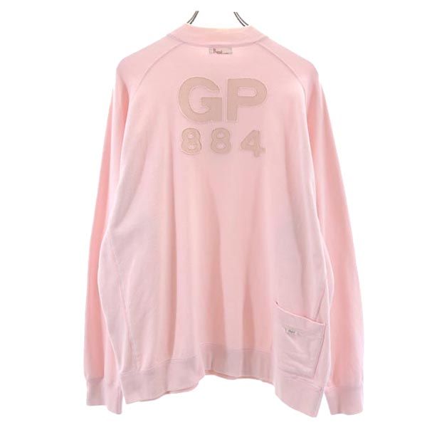 Papas パパス バックプリント 長袖 スウェット トレーナー 50 ピンク プルオーバー メンズ