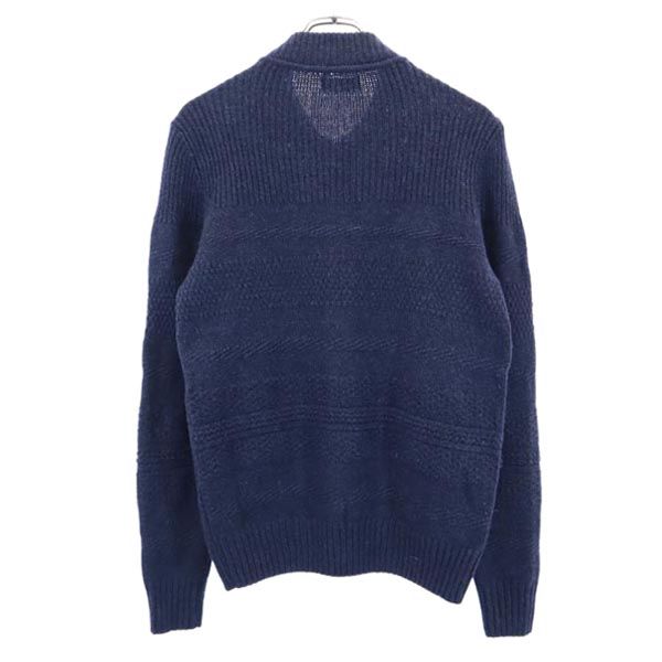 ザラマン ウールブレンド ニットジャケット M ネイビー系 ZARA MAN メンズ