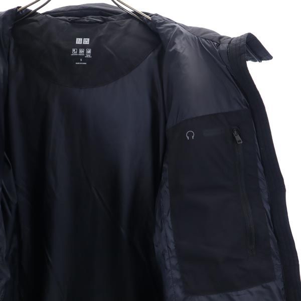 UNIQLO ユニクロ シームレス ダウンコート S 黒 ショート フード レディース