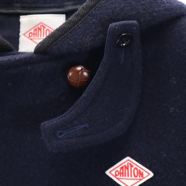 Danton ダントン 日本製 ダブルボタン コート 36 紺 フード付 レディース