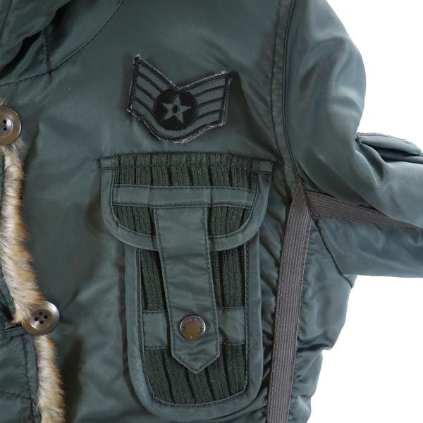 アヴィレックス リアルファー 中綿ジャケット M カーキ AVIREX レディース