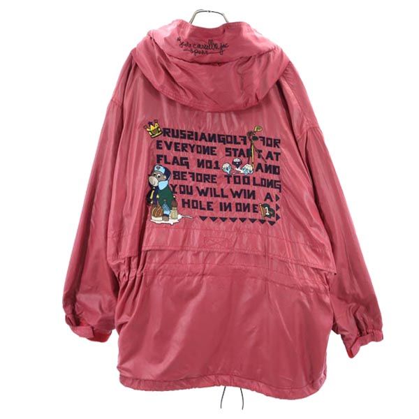 Castelbajac sport カステルバジャックスポーツ ナイロンジャケット 2 赤系 フード バック刺繍 メンズ