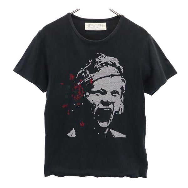 HEALTH ヘルス 日本製 クロスステッチ 半袖 Tシャツ S ブラック系 メンズ