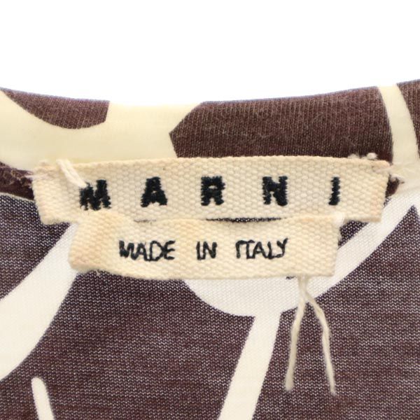 MARNI マルニ イタリア製 総柄 半袖 Tシャツ 44 ブラウン系 メンズ