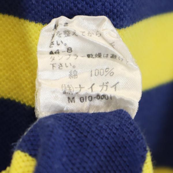 ポロバイラルフローレン ボーダー柄 半袖 ポロシャツ L グレー系 Polo by Ralph Lauren 鹿の子 メンズ