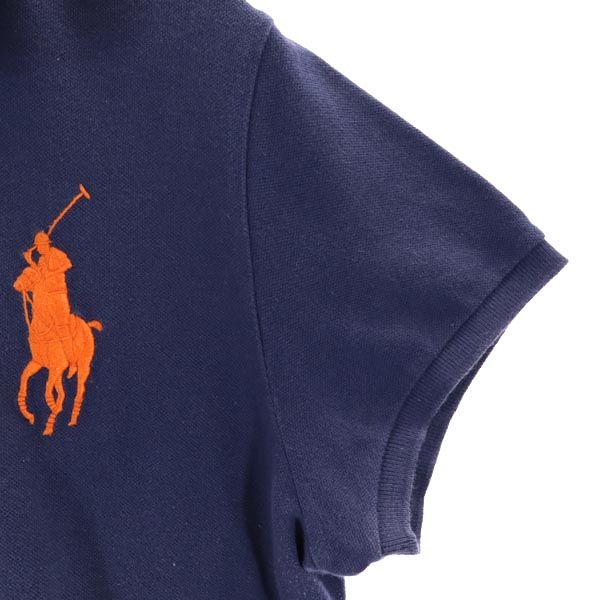 ラルフローレン ビックポニー 半袖 ポロシャツ ７ｆ ネイビー RALPH LAUREN 鹿の子 レディース