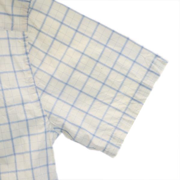 トミーヒルフィガー チェック柄 半袖 ボタンダウンシャツ XL ホワイト×ブルー TOMMY HILFIGER メンズ