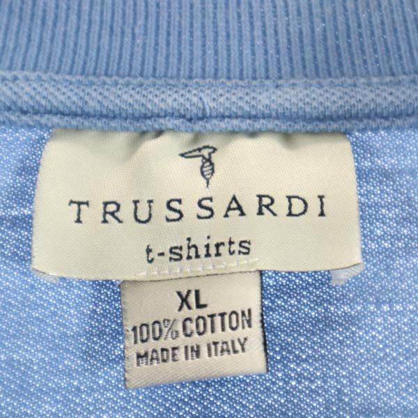 トラサルディ イタリア製 半袖 ポロシャツ XL ブルー系 TRUSSARDI メンズ