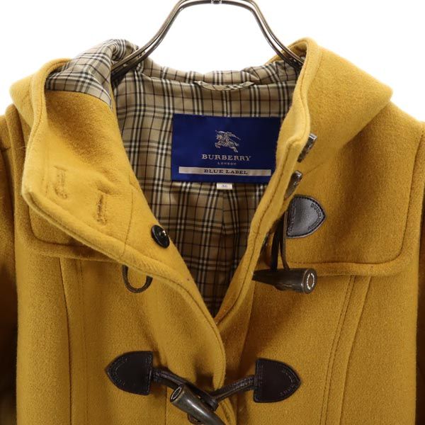 バーバリーブルーレーベル 三陽商会 ウールブレンド ダッフルコート 38 キャメル系 BURBERRY BLUE LABEL フード レディース