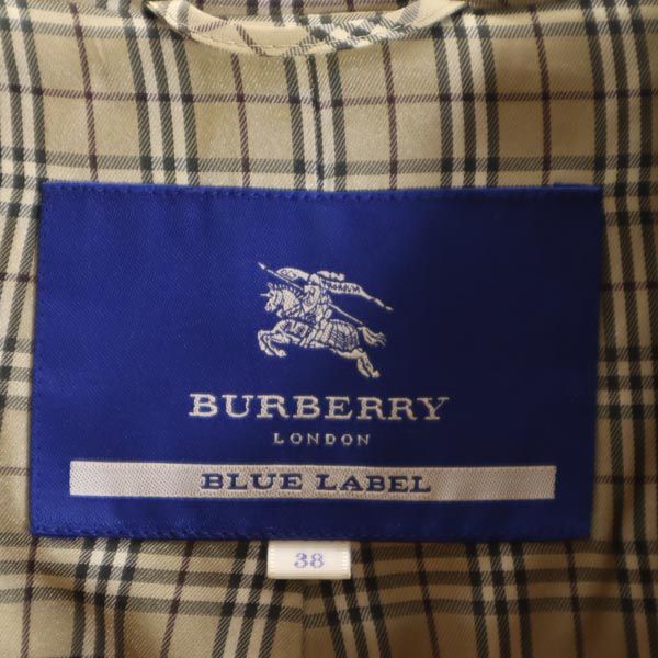 バーバリーブルーレーベル 三陽商会 ウールブレンド ダッフルコート 38 キャメル系 BURBERRY BLUE LABEL フード レディース