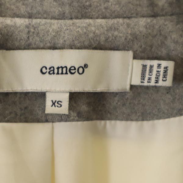 CAMEO カメオ ウールブレンド チェスターコート XS グレー×ホワイト 切替 メンズ