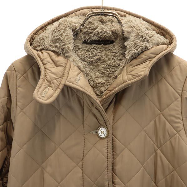 Mackintosh マッキントッシュ 英国製 長袖 キルティングコート 36 ベージュ 裏ファー レディース