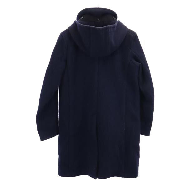 ダントン 日本製 フード付き コート 38 ネイビー Danton くるみボタン レディース