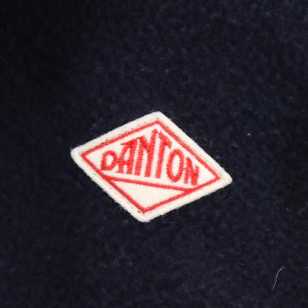 ダントン 日本製 フード付き コート 38 ネイビー Danton くるみボタン レディース