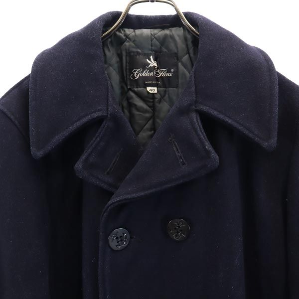 ゴールデンフリース USA製 ピーコート 40 ネイビー GOLDEN FLEECE メンズ