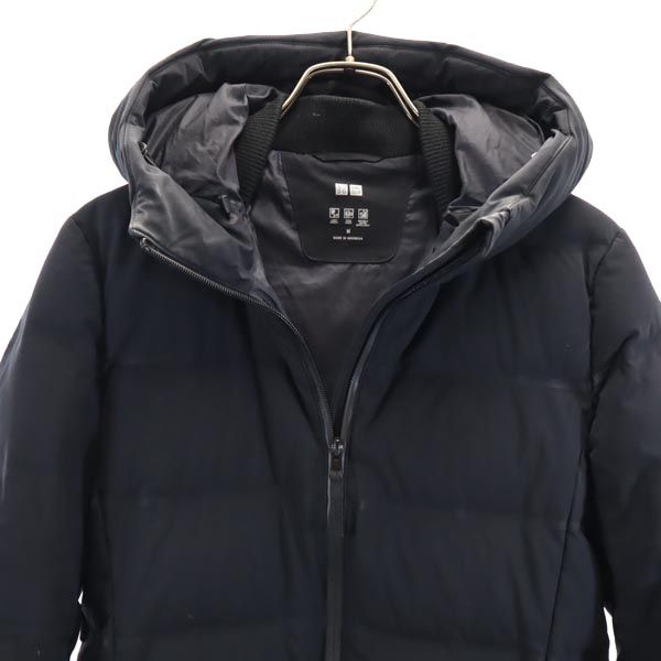 UNIQLO ユニクロ シームレス ダウンコート M ブラック系 フード レディース