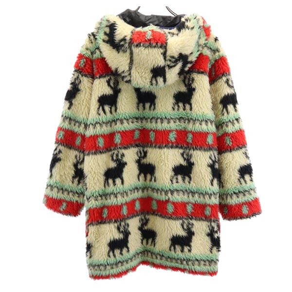 MANASTASH マナスタッシュ ノルディック柄 ボア ダッフルコート M ベージュ メンズ