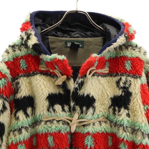 MANASTASH マナスタッシュ ノルディック柄 ボア ダッフルコート M ベージュ メンズ