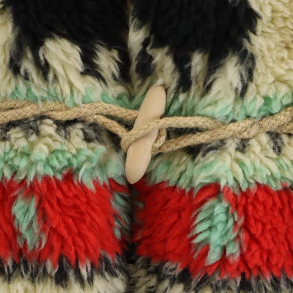 MANASTASH マナスタッシュ ノルディック柄 ボア ダッフルコート M ベージュ メンズ