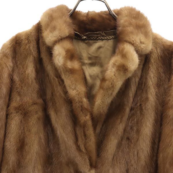 SAGA MINK サガミンク 長袖 ミンクファー 毛皮コート 15 ブラウン