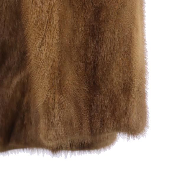 SAGA MINK サガミンク 長袖 ミンクファー 毛皮コート 15 ブラウン