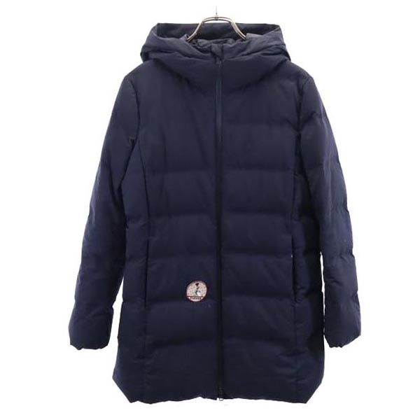 UNIQLO ユニクロ 長袖 シームレス ダウンコート L ネイビー系 フード レディース