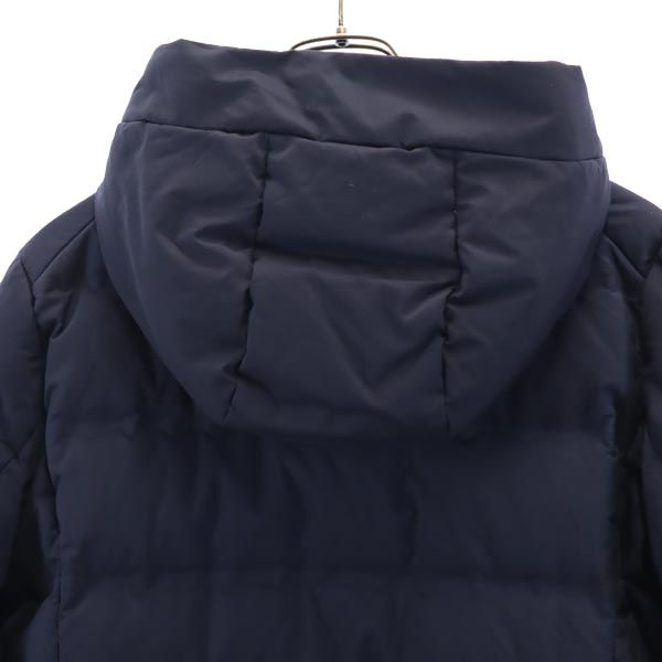 UNIQLO ユニクロ 長袖 シームレス ダウンコート L ネイビー系 フード レディース