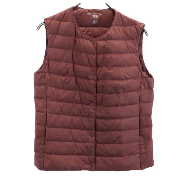 ユニクロ ウルトラライト ダウンベスト L えんじ UNIQLO レディース