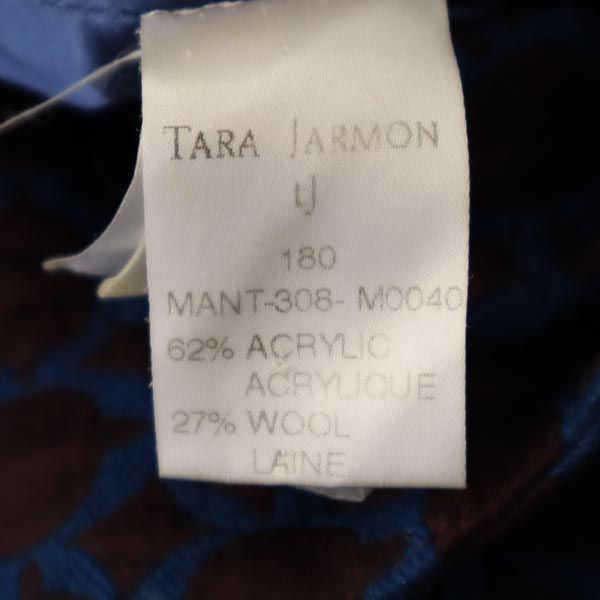 TARA JARMON タラジャーモン 総柄 ウールブレンド ハーフ コート 36 ブラウン系 レディース