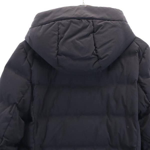 UNIQLO ユニクロ シームレス ショート ダウンコート L ネイビー フード レディース