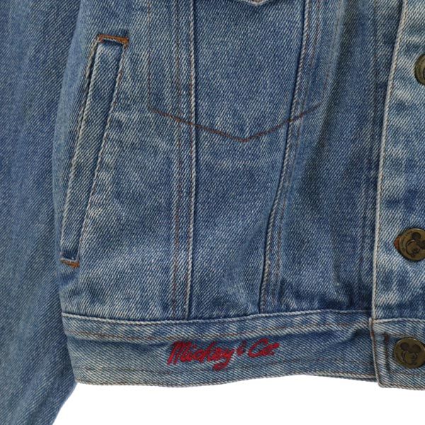 mickey & co. ミッキーアンドコー 90s オールド ミッキーマウス 立体ロゴ デニムジャケット S ジージャン レディース