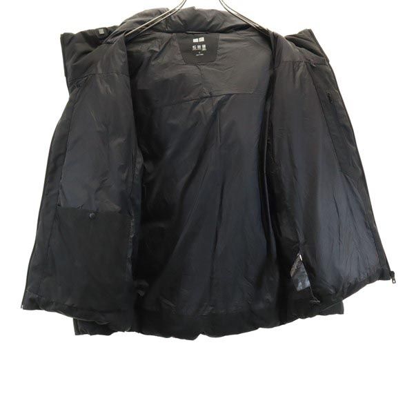 UNIQLO ユニクロ 長袖 シームレス ダウンジャケット L ブラック系 フード メンズ