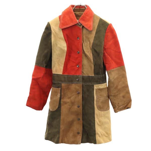 VINTAGE ヴィンテージ 80s カナダ製 切替 コート 45481 ブラウン系 レディース