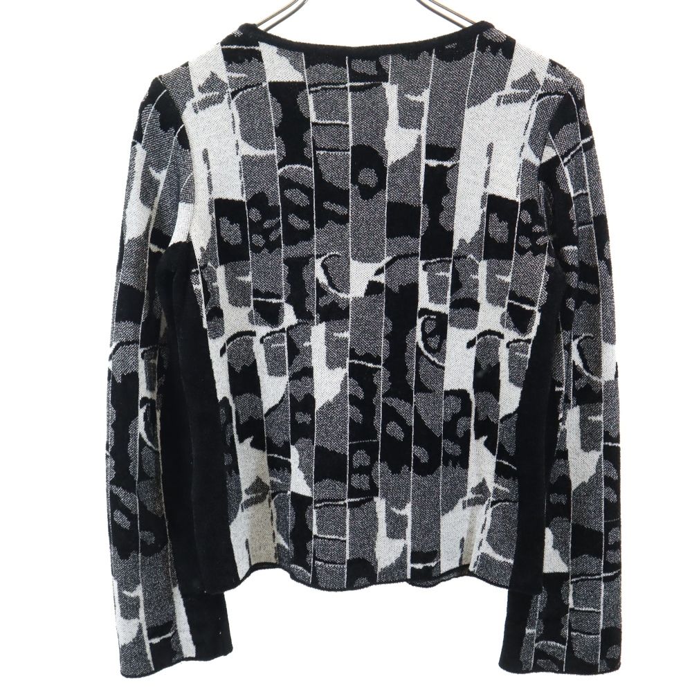 ヒロココシノ 総柄 長袖 セーター 38 ブラック系 HIROKO KOSHINO 日本製 レディース