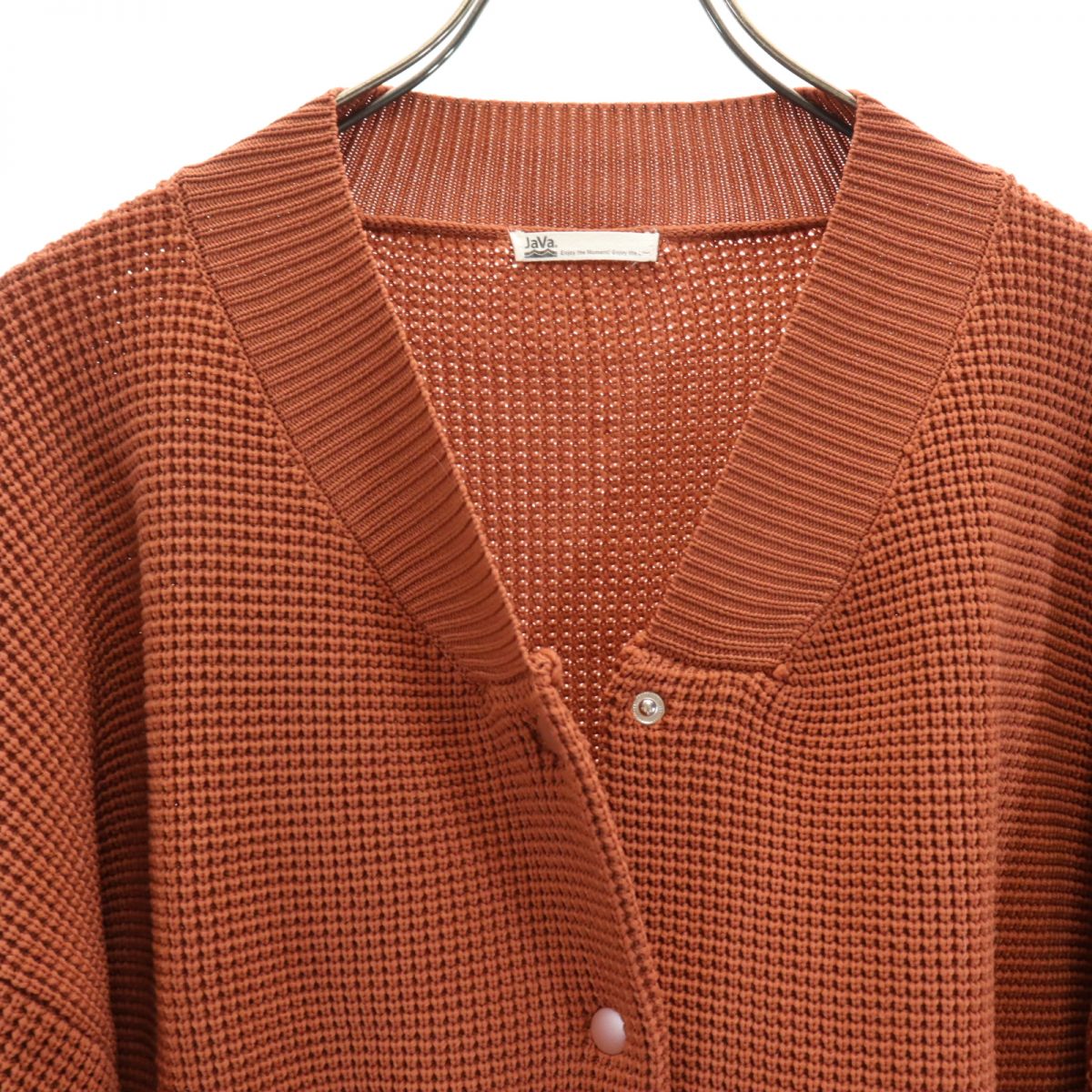 ジャバ 長袖 ニットジャケット XL テラコッタ JaVa メンズ