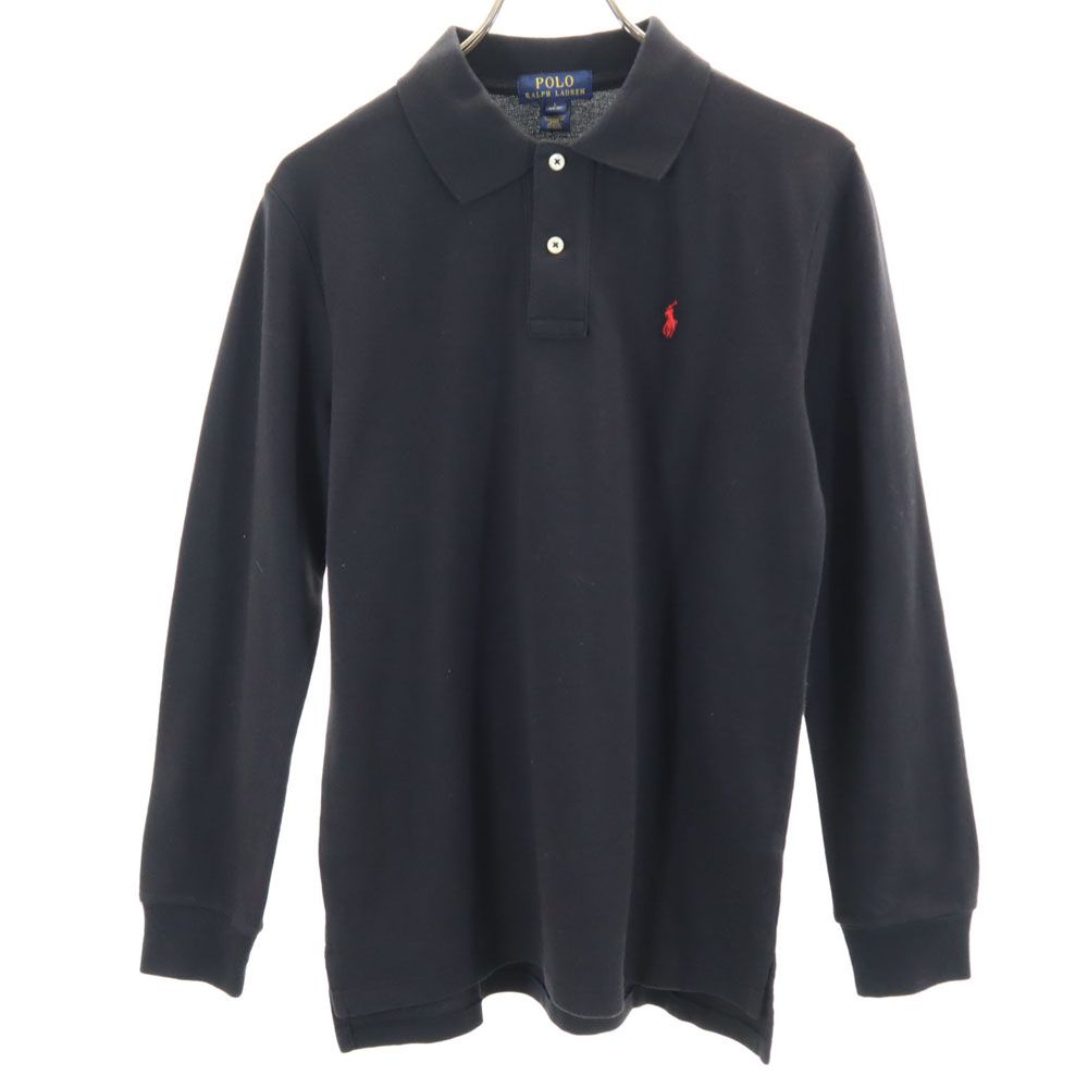 ポロラルフローレン 長袖 ポロシャツ L 14-16 ブラック POLO RALPH LAUREN 鹿の子 キッズ