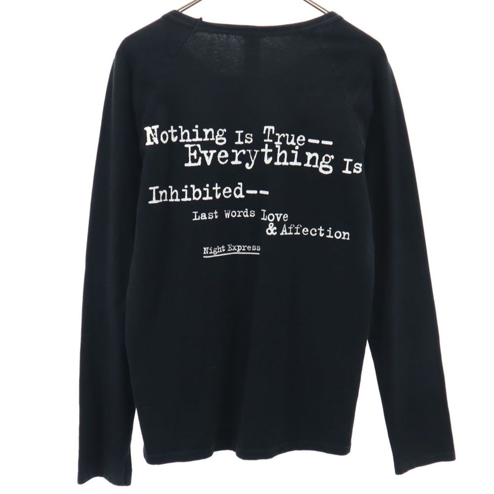 アタッチメント バックプリント 長袖 Tシャツ 3 ブラック ATTACHMENT ロンT メンズ