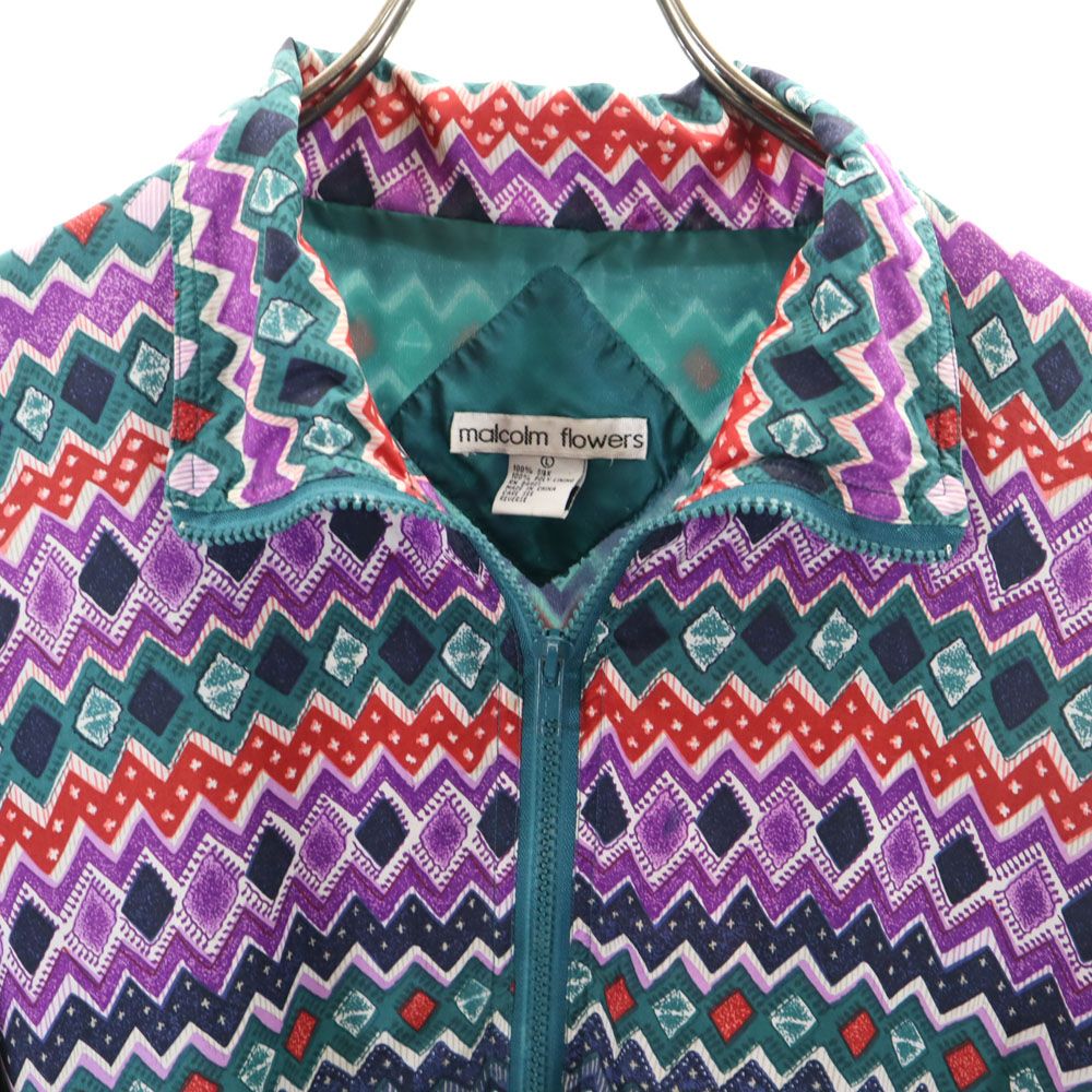 malcolm flowers 90s シルク オールド ブルゾン L グリーン 他 レディース