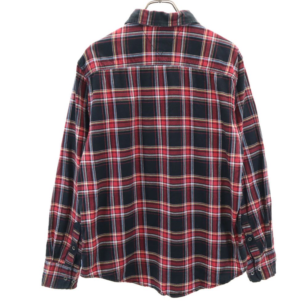 トミーヒルフィガー 長袖 チェックシャツ XL レッド系 TOMMY HILFIGER メンズ