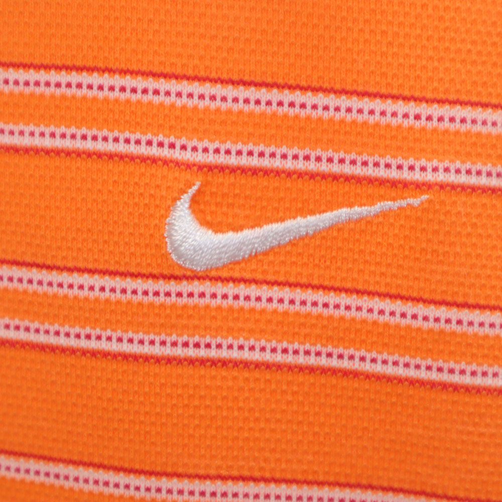 NIKE GOLF ナイキゴルフ ボーダー柄 ゴルフ 半袖 ポロシャツ L オレンジ系 メンズ