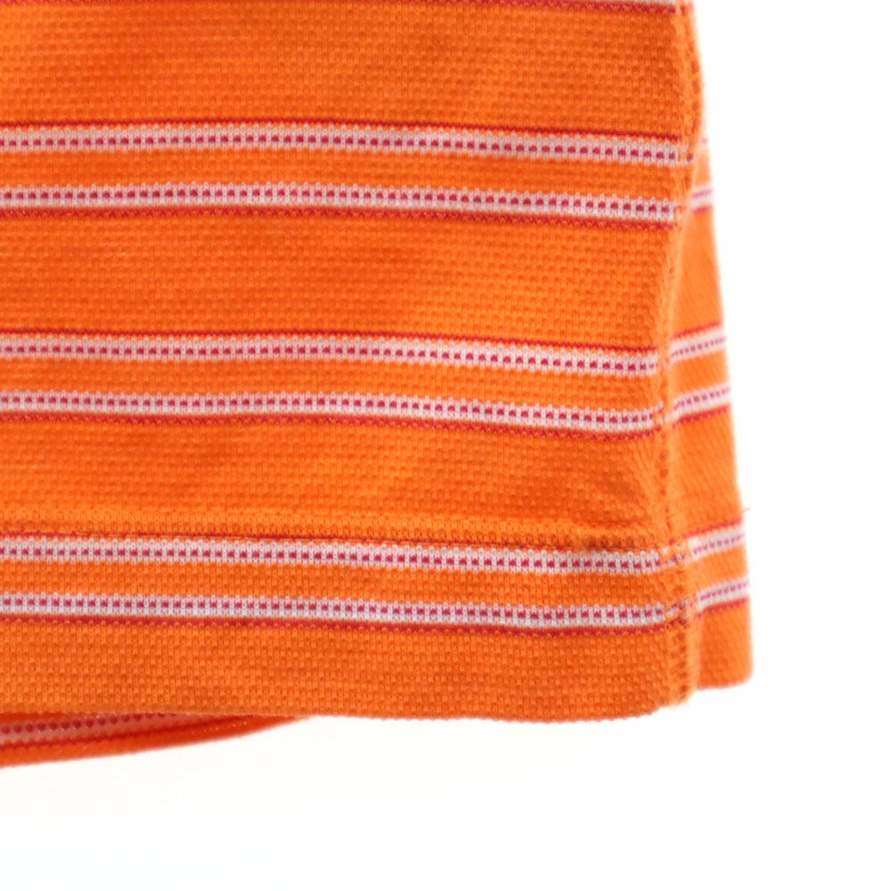 NIKE GOLF ナイキゴルフ ボーダー柄 ゴルフ 半袖 ポロシャツ L オレンジ系 メンズ