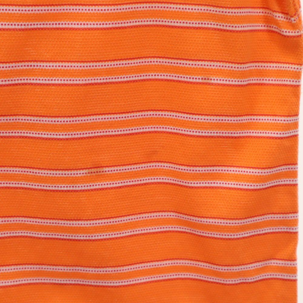 NIKE GOLF ナイキゴルフ ボーダー柄 ゴルフ 半袖 ポロシャツ L オレンジ系 メンズ