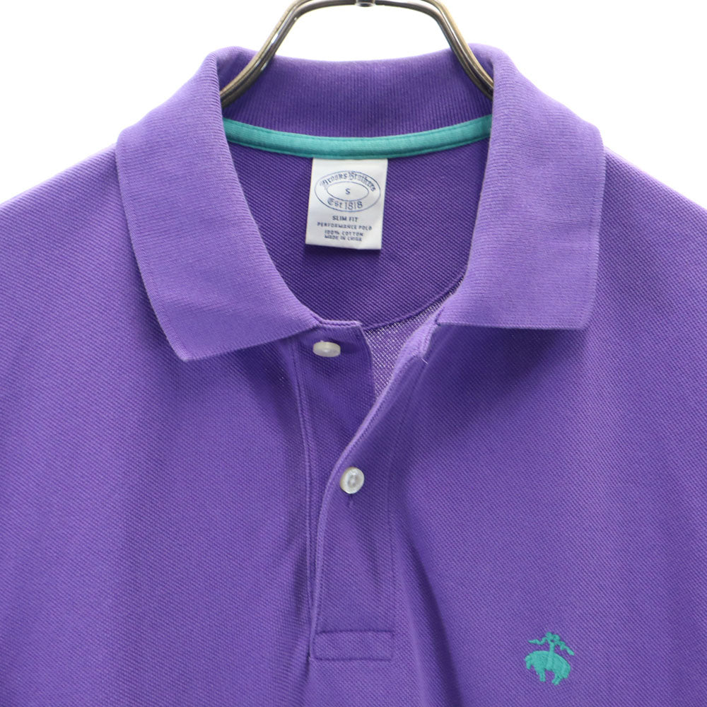 ブルックスブラザーズ 半袖 ポロシャツ S パープル系 Brooks Brothers 鹿の子地 メンズ